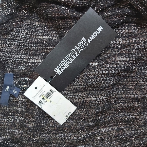 Metallic wool-blend black cardigan Gap Medium - Picture 4 of 7